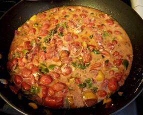 kitchen grape tomatoes peppers herbs goat cheese pasta sauce - 1