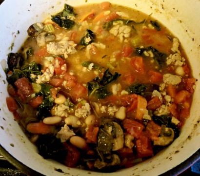 kitchen bean tomato turkey chard mushroom soup feb 19 - 1