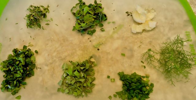 kitchen chopped herbs garlic for sauce jul19 - 1