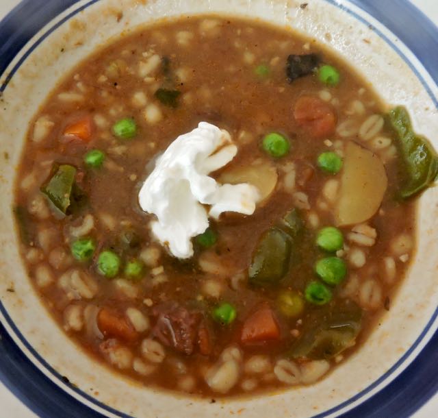 kitchen beef potato veggie chard soup w sour cream 4 20 20 - 1