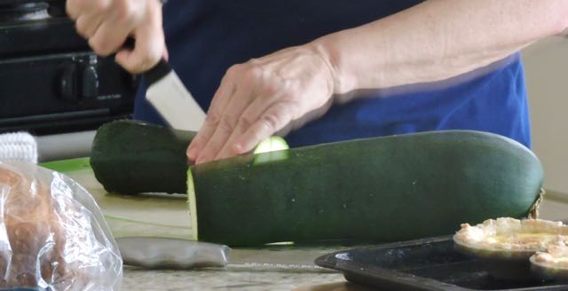 kitchen prepping of zucchini for cooking 8 12 20 - 1