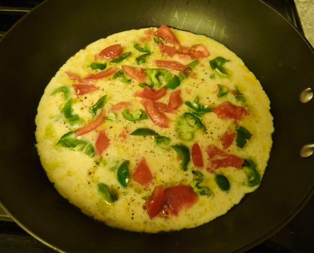 kitchen omelet w tomatoes and last garden peppers dec 19 2020 - 1
